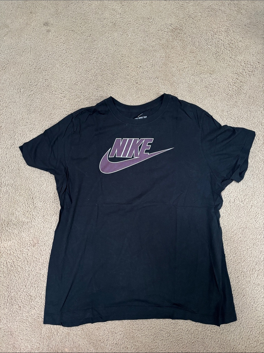 Nike Black Short Sleeve Tee with Purple Logo